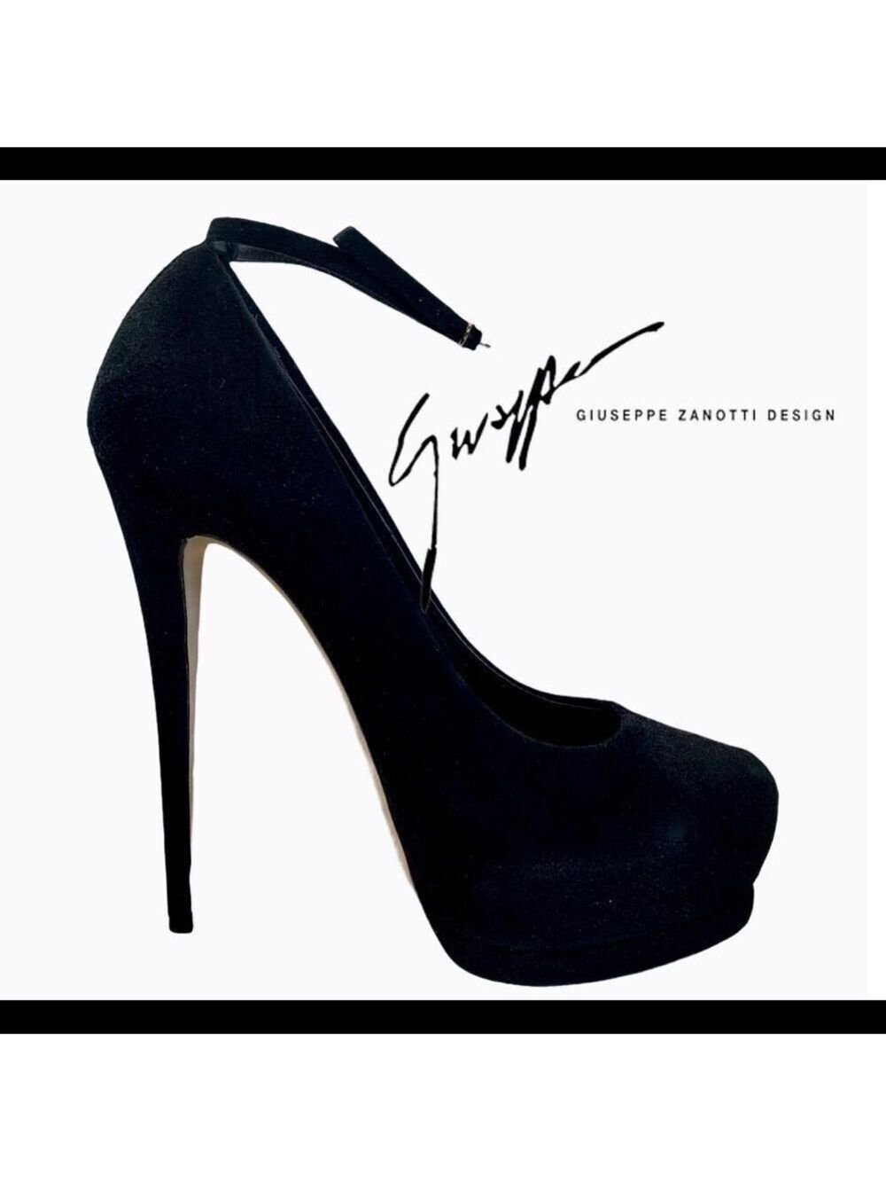 Giuseppe Zanotti Black Suede Platform Pumps Sz 39